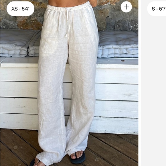Djerf Avenue Pants - Djerf avenue linen pants regular small cream